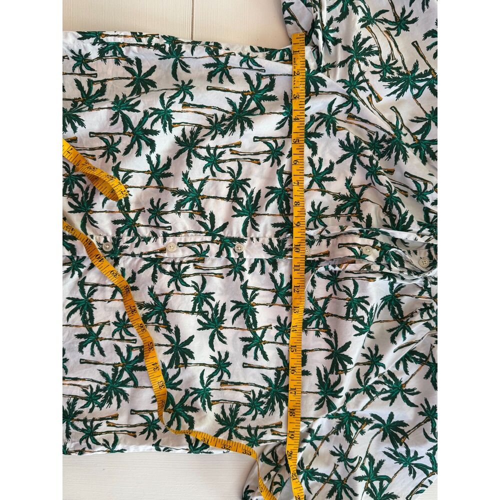 J.Crew Palm Tree Print Blouse Tropical Vacation Tie Sleeve Peplum Top Size Small - Picture 7 of 8